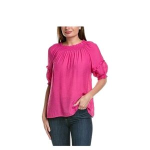 Nanette Lepore fuchsia top can be worn on or off shoulder size L